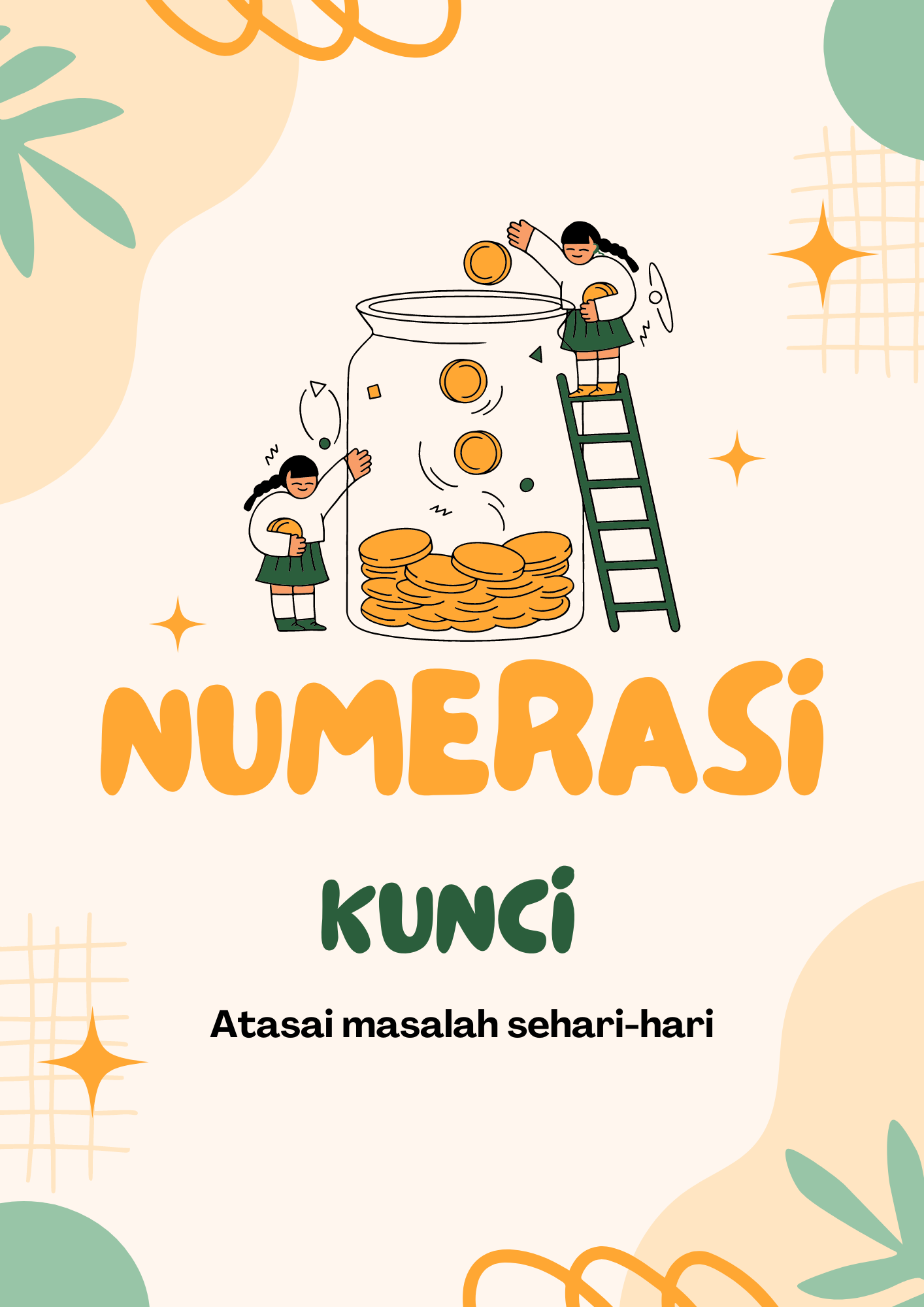 Oren dan Hijau Ilustrasi Mari Menabung Poster